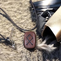 Image 2 of Ancient Viking Rune Othala Symbol Necklace
