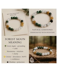 Image 2 of Forest Moon Green Agate Bracelet 