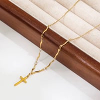 Image 3 of Golden Faith Cross Necklace
