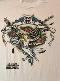 Image 1 of Vintage Single Stitch 1994 AM-JAM Tattoo Expo T-shirt by Spider Webb M/L