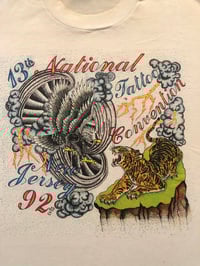 Image 1 of Vintage Single Stitch ‘92 National Tattoo Convention T-shirt by Sailor Barney S/M