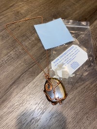 Image 4 of Tiger Eye Stone Necklace Wrapped With Copper