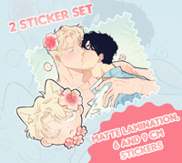 Roses and Champagne sticker set 