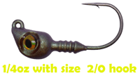 Image 4 of  "Wide Eye" Jig Head (3 Pack) Mossy Craw Colorshift Gold/Green