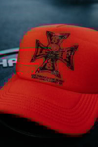 Image 2 of Rise through the ruins fuck cancer forever Trucker Hat