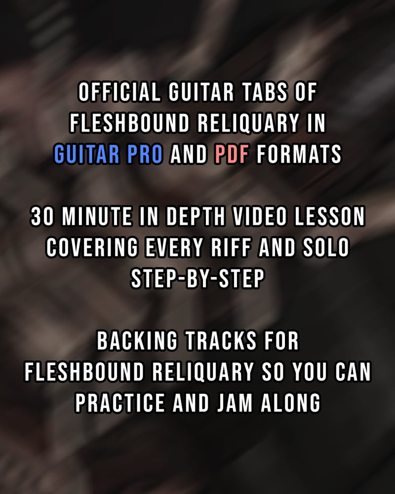 Image of Fleshbound Reliquary - Guitar Tabs, Video Lesson and Backing Track