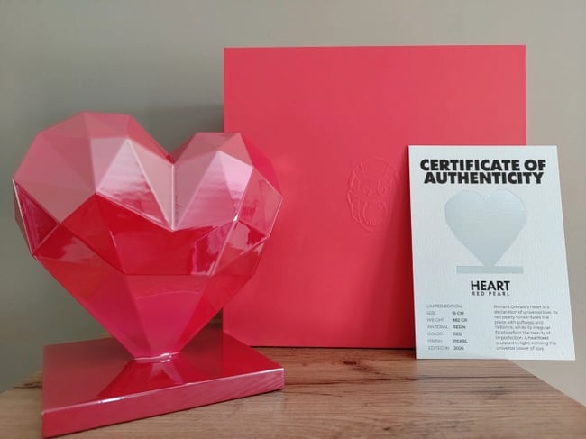 Richard Orlinski Sculpture HEART Red Pearl Coeur Saint Valentin 2026 