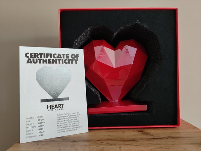 Richard Orlinski Sculpture HEART Red Pearl Coeur Saint Valentin 2026 
