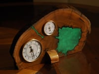 Image 1 of Live Edge Clock and Thermometer