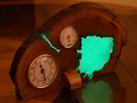 Image 2 of Live Edge Clock and Thermometer