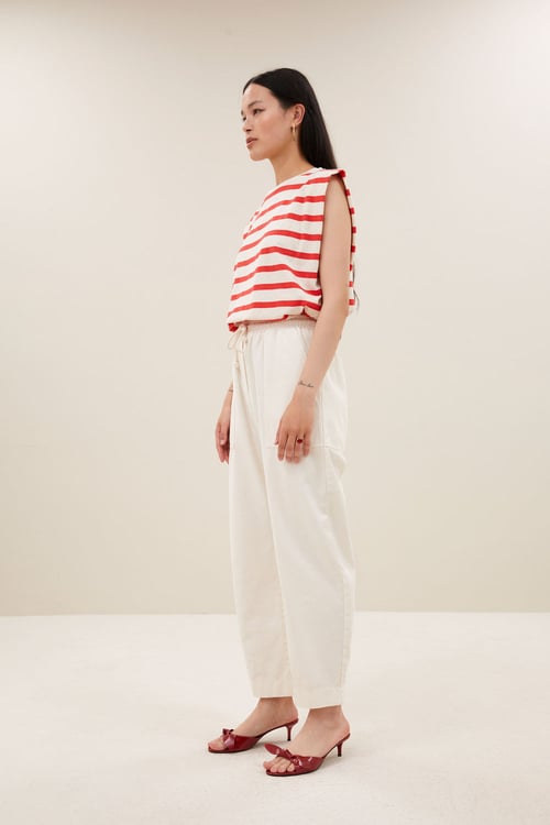 Image of 1-Camiseta diede Stripe top poppy red