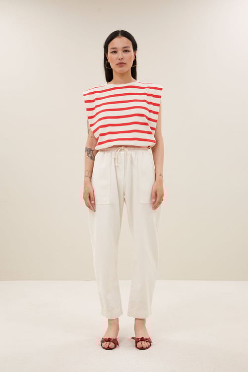 Image of 1-Camiseta diede Stripe top poppy red