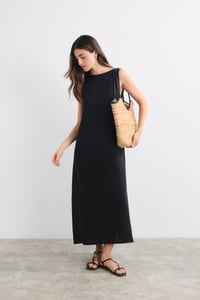 Image 1 of Vestido Lino Aurora Negro 