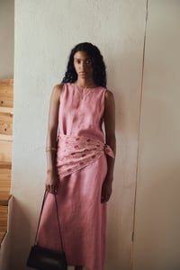 Image 1 of Vestido Lino Aurora Rosa 