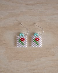 Image 1 of flower bud earrings (clear)
