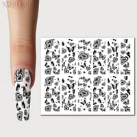 Image 1 of Airbrush Butterfly & Hearts Nail Wraps
