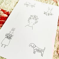 Digital download.   One A4 sheet of 6 'hens teeth art' hand drawn designs #3