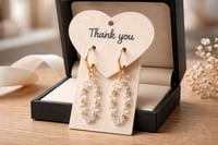 Image 16 of PINK ROSE FLOWER WITH SILVER HEART DANGLE