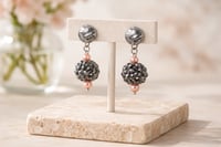 Image 22 of PINK ROSE FLOWER WITH SILVER HEART DANGLE