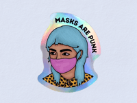 Image 1 of Masks are punk sticker 