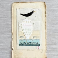 Image 2 of Mixed media artwork vintage ephemera - ORIGINAL - Blackbird singing