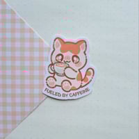 Mochi fueled by caffeine sticker