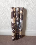 1970s Vintage Shand Kydd Wallpaper Rolls - Floral Trailing Flowers Brown MCM - (Set of 3 Rolls) thumbnail 10