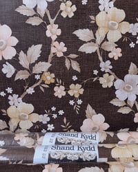 Authentic vintage wallpaper: 1970s Vintage Shand Kydd Wallpaper Rolls - Floral Trailing Flowers Brown MCM - (Set of 3 Rolls) – main image