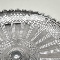 Image 6 of Coupe à fruit Art nouveau en verre taillé et socle métal argenté fin XIXe - Compotier