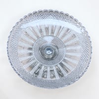 Image 7 of Coupe à fruit Art nouveau en verre taillé et socle métal argenté fin XIXe - Compotier