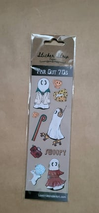 Sticker Strip--Swoopy Ghost in the 70s Groovy