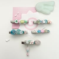 Image 1 of button hairclips