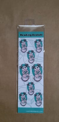 Sticker Strip--Reading Axolotl