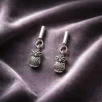 Image 23 of ROUND PURPLE BEADS WITH GOLD OWL DANGLE