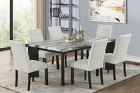 NAt-D117 / TABLE AND 6 X SIDE CHAIR SET