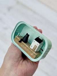 Image 2 of Cat house made from a sardine tin.