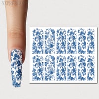 Image 1 of Floral Touile De Jouy Nail Wraps
