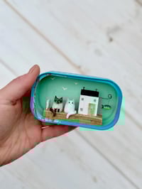 Image 2 of Sardine Tin Cat Cottage with Two Personalized Cats