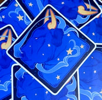 Image 2 of Blue Starry Bull Sticker