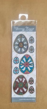 Sticker Strip--Swoopy Ghost Decorated Eggs