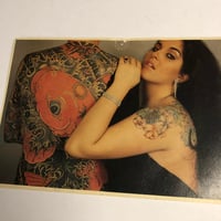 Image 1 of 1987 post card featuring Peter Fish and Dawn Stephens. Work by Dennis Cockell