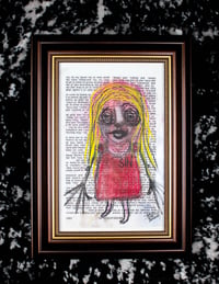 Image 1 of Bible Page Series - Sin in Her Heart 5.5 x 8.5" [Original Charcoal & Pastel Drawing Framed]