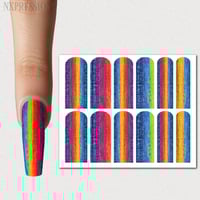 Image 1 of Rainbow Denim Nail Wraps