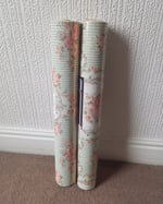 1980s Vintage Storey's Wallpaper Rolls - Cartouche Rose Medallion Floral Stripe - (Set of 2 Rolls)  thumbnail 12