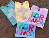 Forgiven Patchwork Tee + Floral Cross Tee