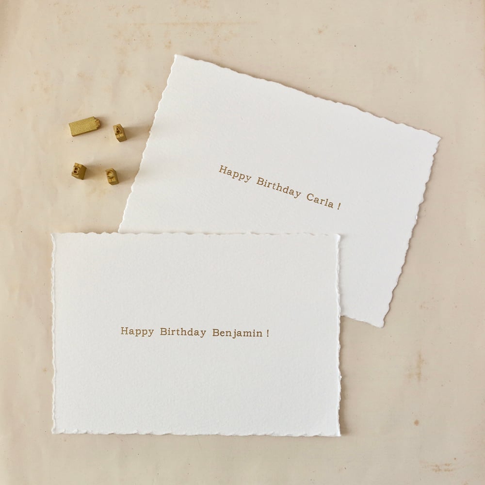 Image of Carte personnalisée HAPPY BIRTHDAY / PRÉNOM / DORÉ