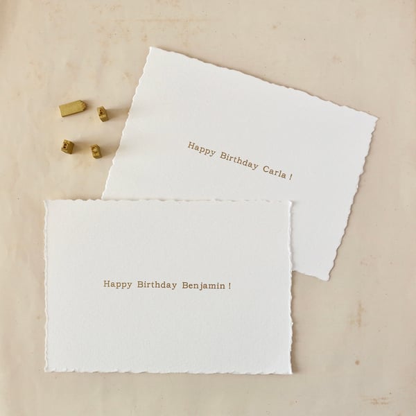 Image of Carte personnalisée HAPPY BIRTHDAY / PRÉNOM / DORÉ