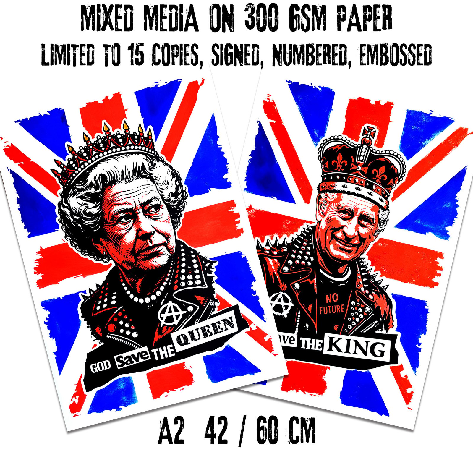 God Save The Queen & King - Punk Rock Royalty Art Print | noaprints