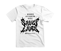 Gender Affirming Care Saves Lives (White, Heavy Metal Shirt)