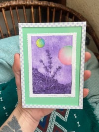 Image 3 of Gravure Lavande avec fond coloré